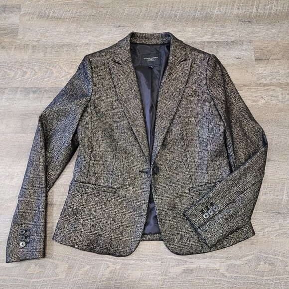 BANANA REPUBLIC | Classic-Fit Metallic Plaid Blazer | Sz. 2 - Picture 2 of 7